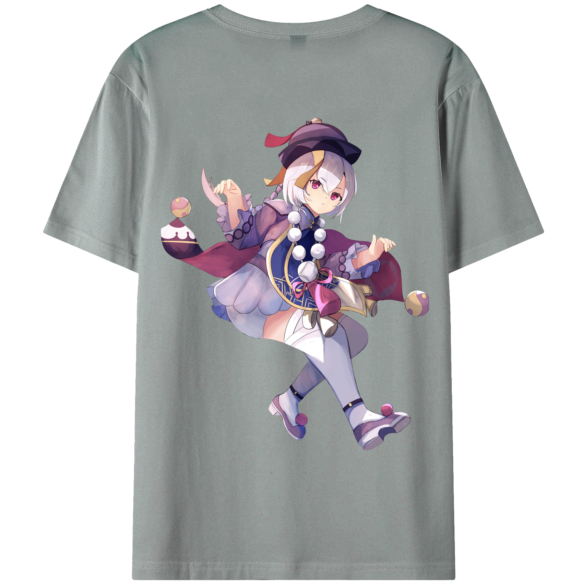げんし神 七七 なな  genshin Nana 綿100％ メンズ半袖Tシャツ（バックプリント） 通気性